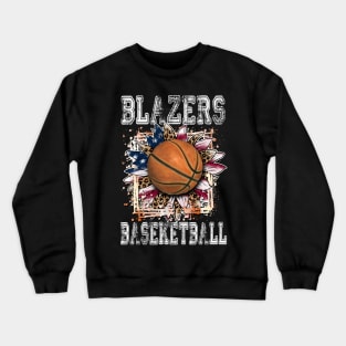 American Flag Personalized Blazers Proud Name Basketball Crewneck Sweatshirt